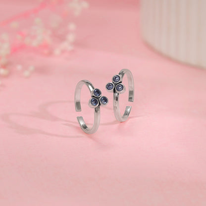 Oxidised Silver Dhriti Toe Rings