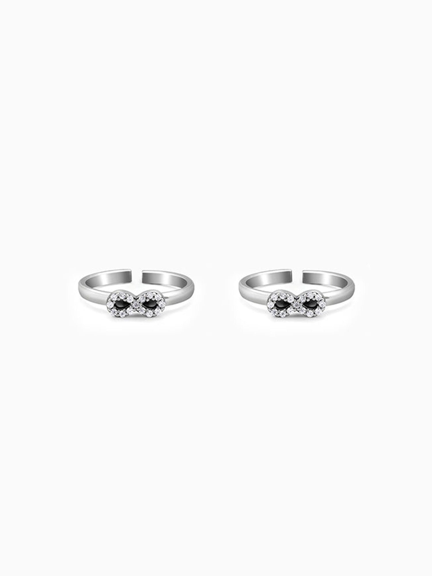 Oxidised Silver Elegant Infinity Toe Rings