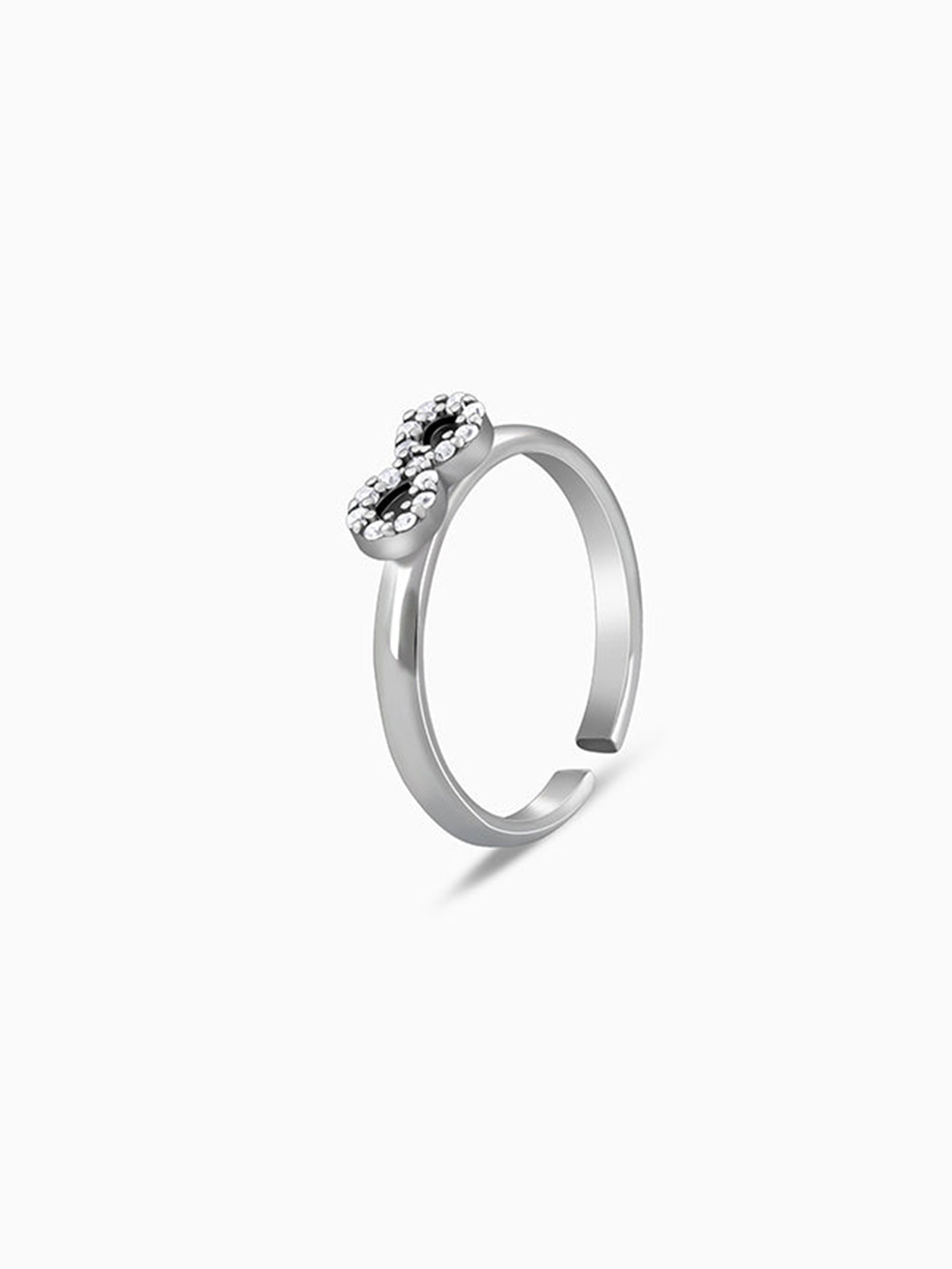 Oxidised Silver Elegant Infinity Toe Rings