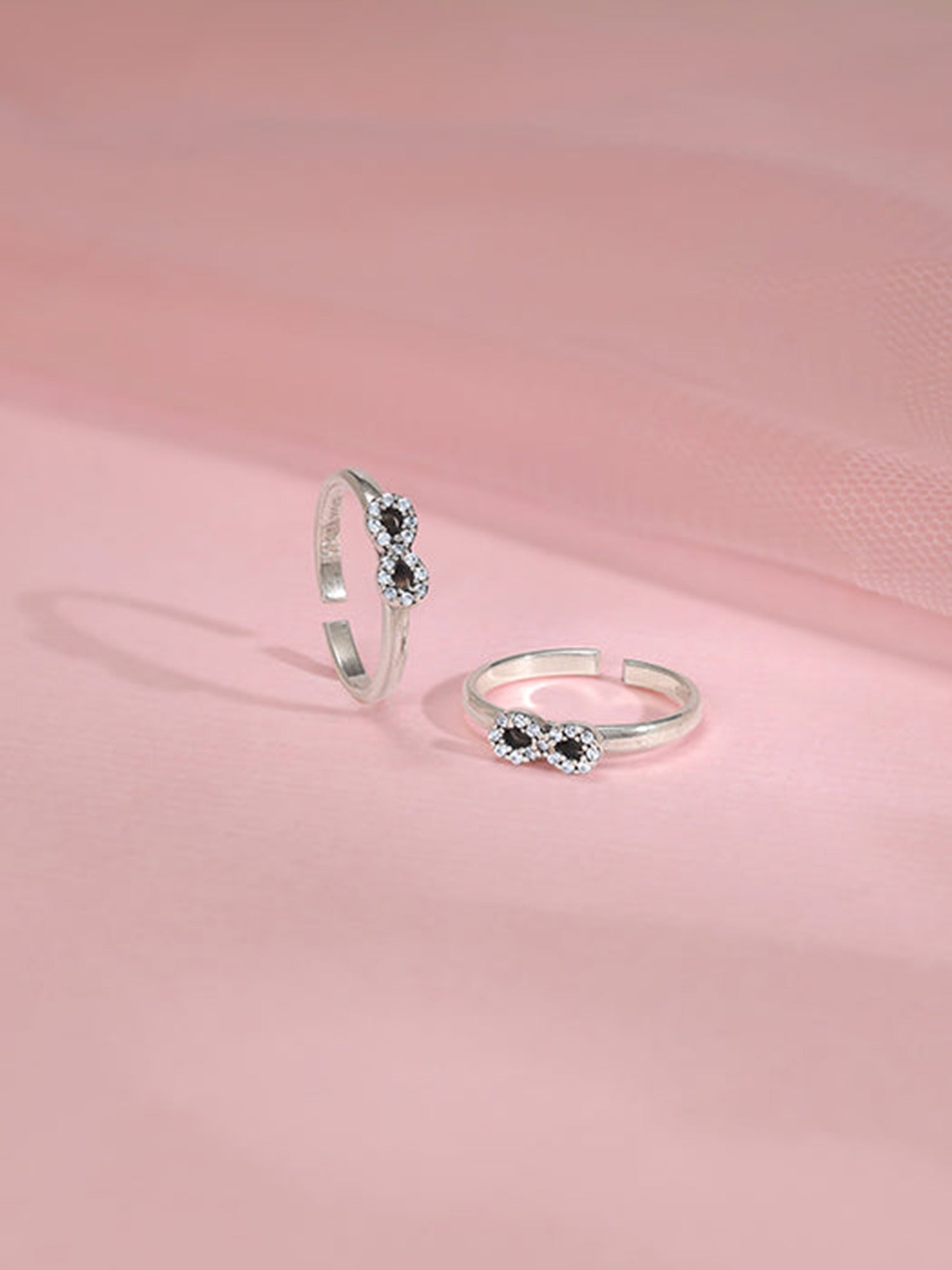 Oxidised Silver Elegant Infinity Toe Rings