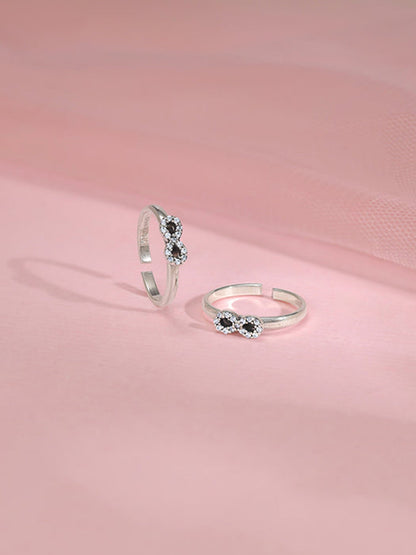 Oxidised Silver Elegant Infinity Toe Rings