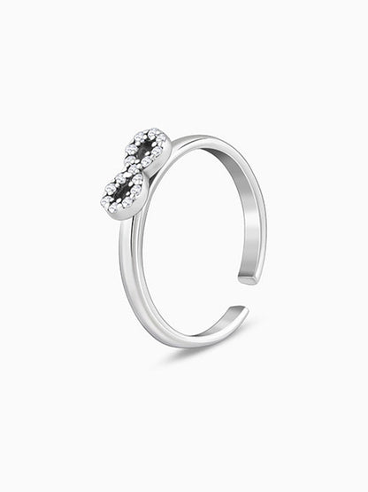 Oxidised Silver Infinity Bling Toe Rings