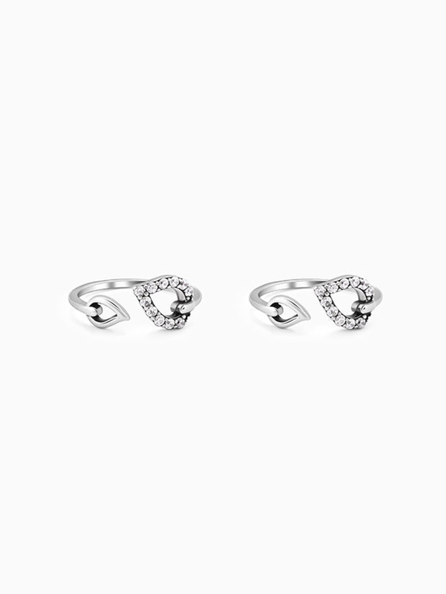 Oxidised Silver Aparajita Open Toe Rings