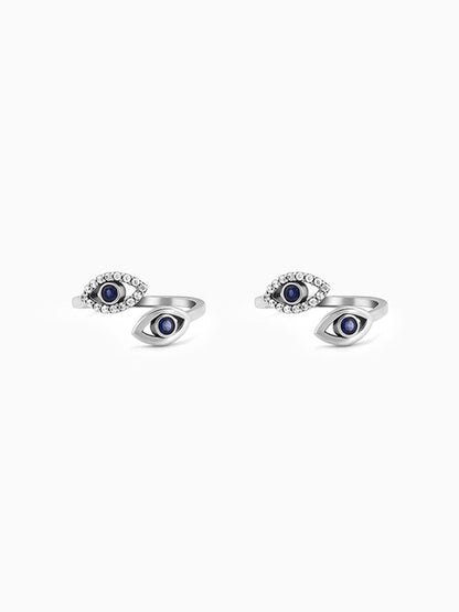 Oxidised Silver Evil Eye Toe Rings