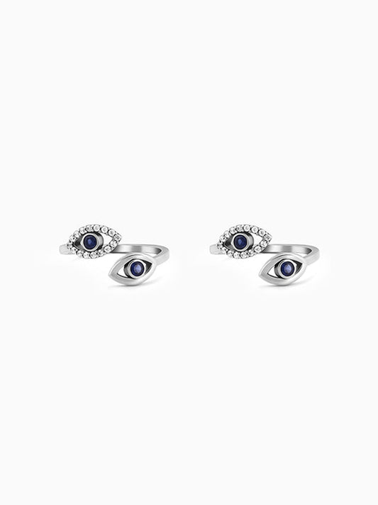 Oxidised Silver Evil Eye Toe Rings
