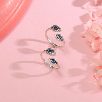 Oxidised Silver Evil Eye Toe Rings