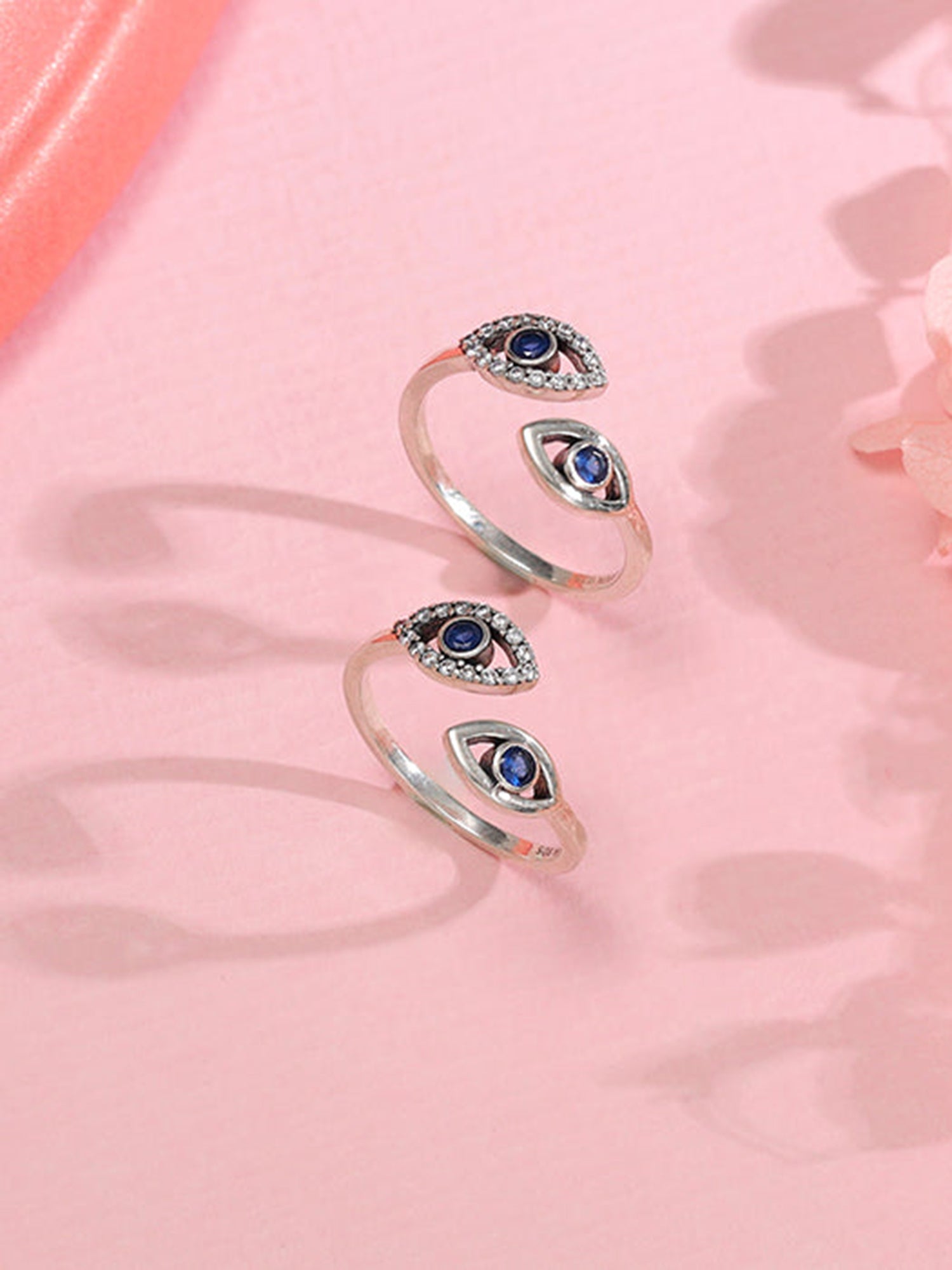 Oxidised Silver Evil Eye Toe Rings