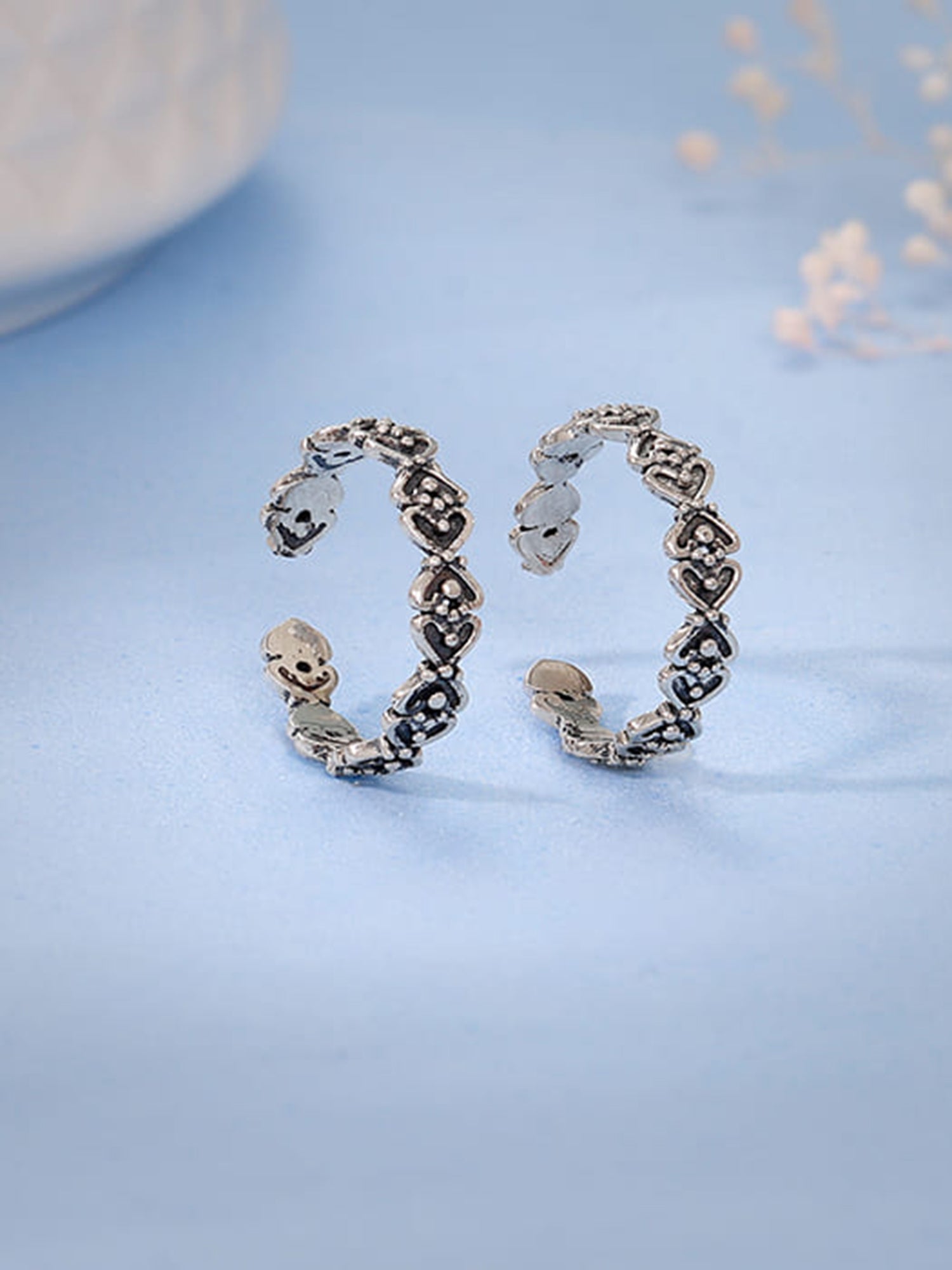 Oxidised Silver Manvi Toe Rings