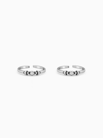 Oxidised Silver Tamanna Toe Rings
