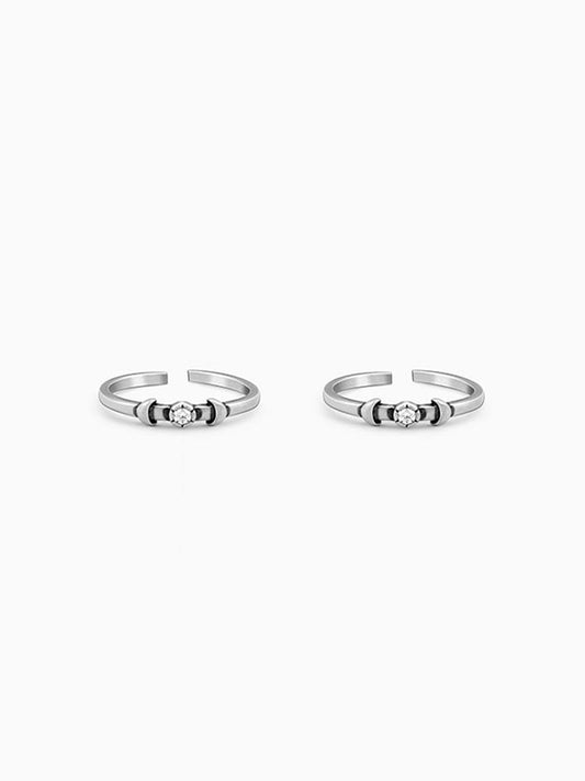 Oxidised Silver Tamanna Toe Rings