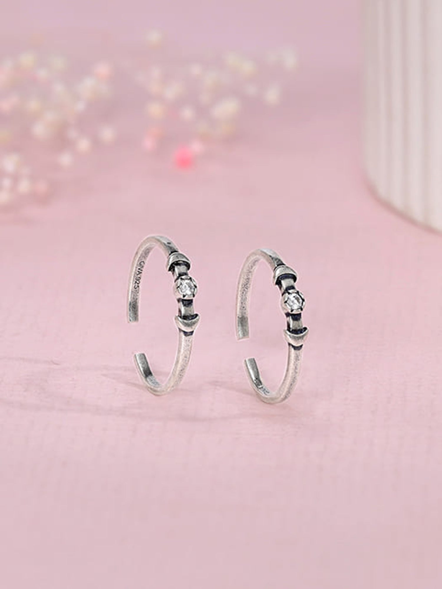 Oxidised Silver Tamanna Toe Rings