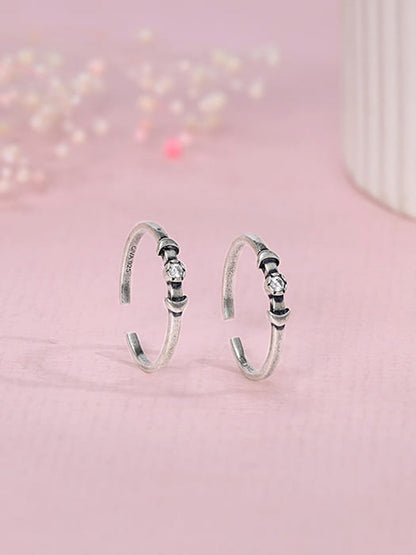 Oxidised Silver Tamanna Toe Rings