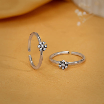 Oxidised Silver Prerana Toe Rings
