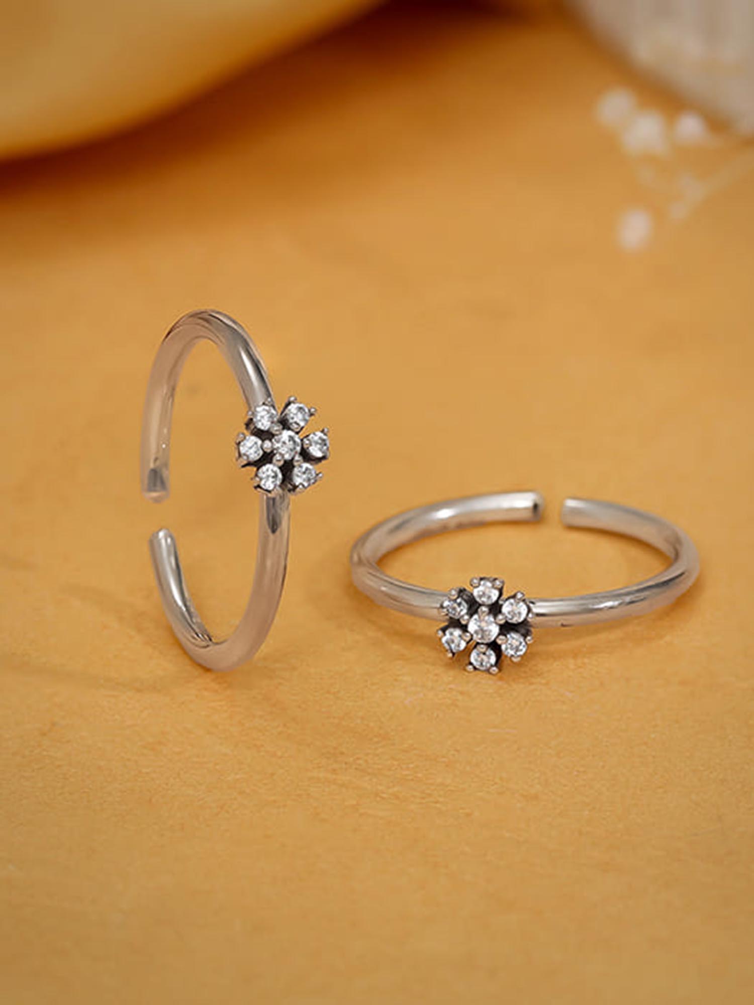 Oxidised Silver Prerana Toe Rings