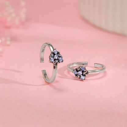 Oxidised Silver Mansi Toe Rings