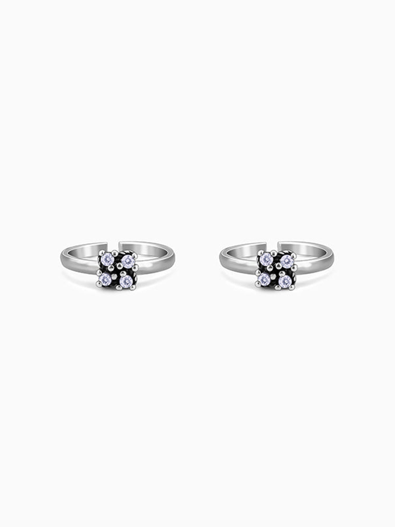 Oxidised Silver Sarva Toe Rings
