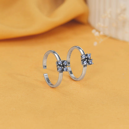 Oxidised Silver Sarva Toe Rings