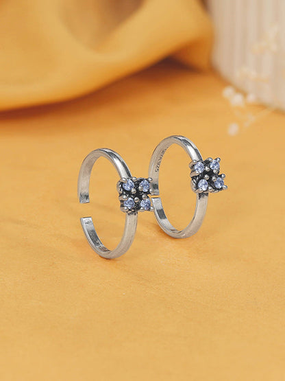 Oxidised Silver Sarva Toe Rings