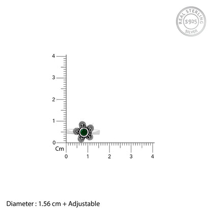 Oxidised Silver Black Floret Toe Rings