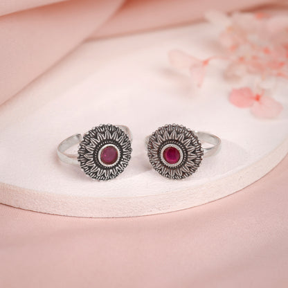 Oxidised Silver Amrita Toe Rings