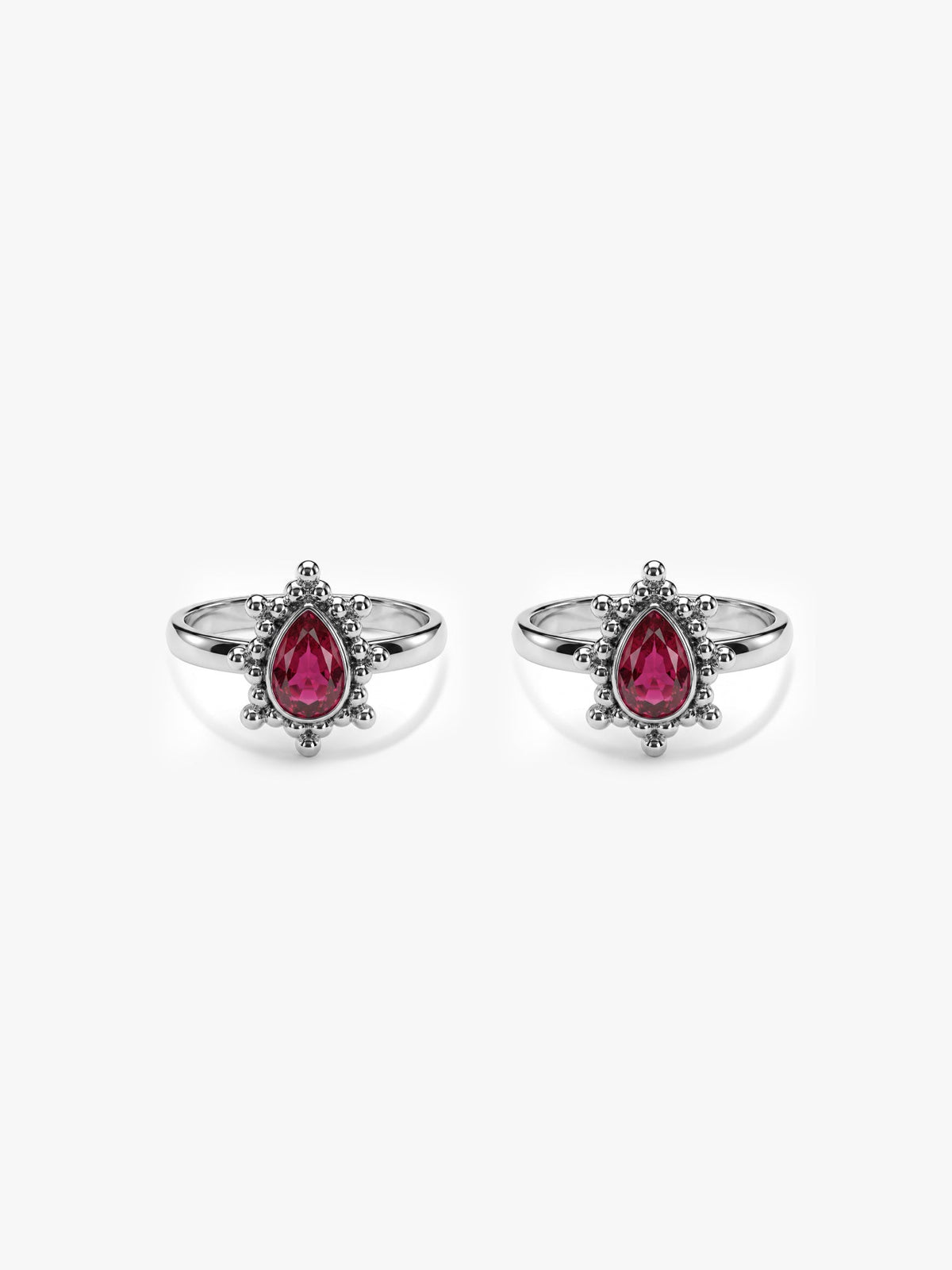 Oxidised Silver Pear Toe Rings