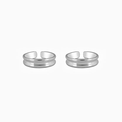Silver Radiance Wrap Toe Rings