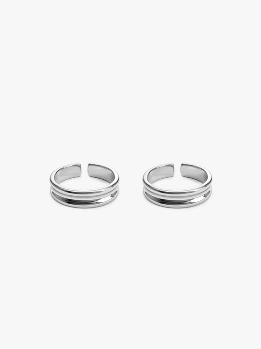 Silver Radiance Wrap Toe Rings