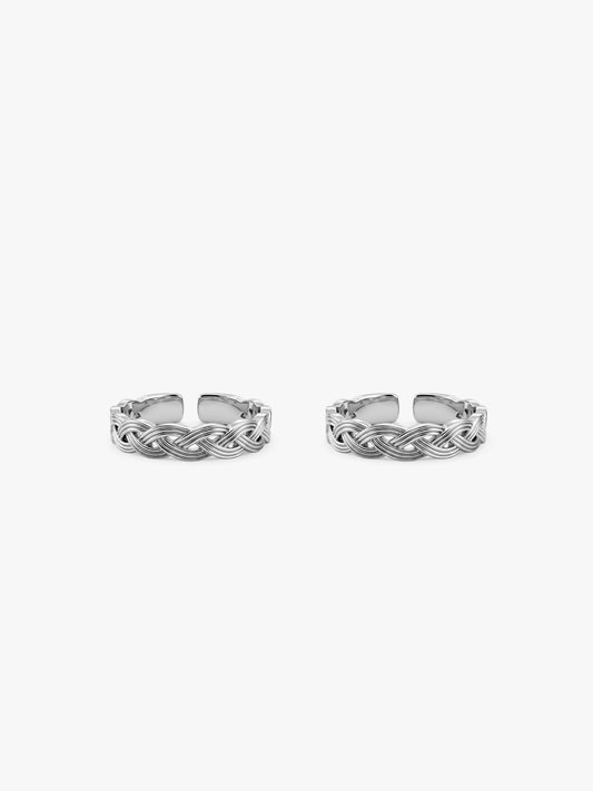 Silver Celtic Tide Toe Rings