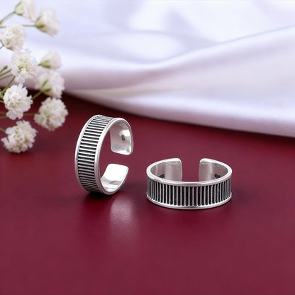 Oxidised Silver Jaya Toe Rings