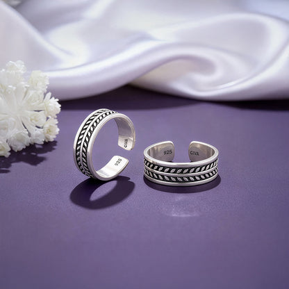 Oxidised Silver Falak Toe Rings