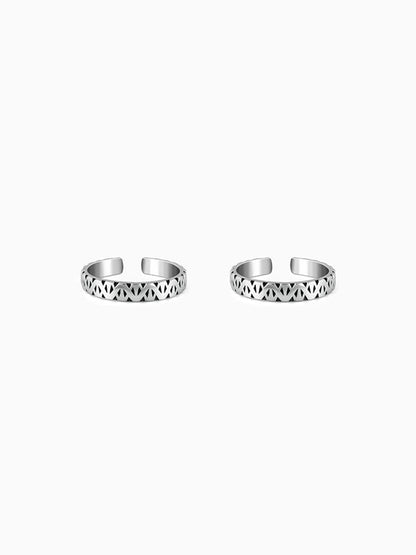 Oxidised Silver Vanshika Toe Rings