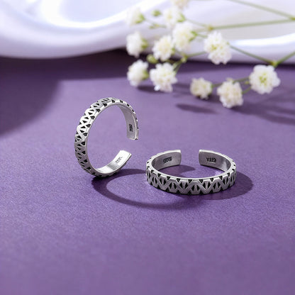 Oxidised Silver Vanshika Toe Rings