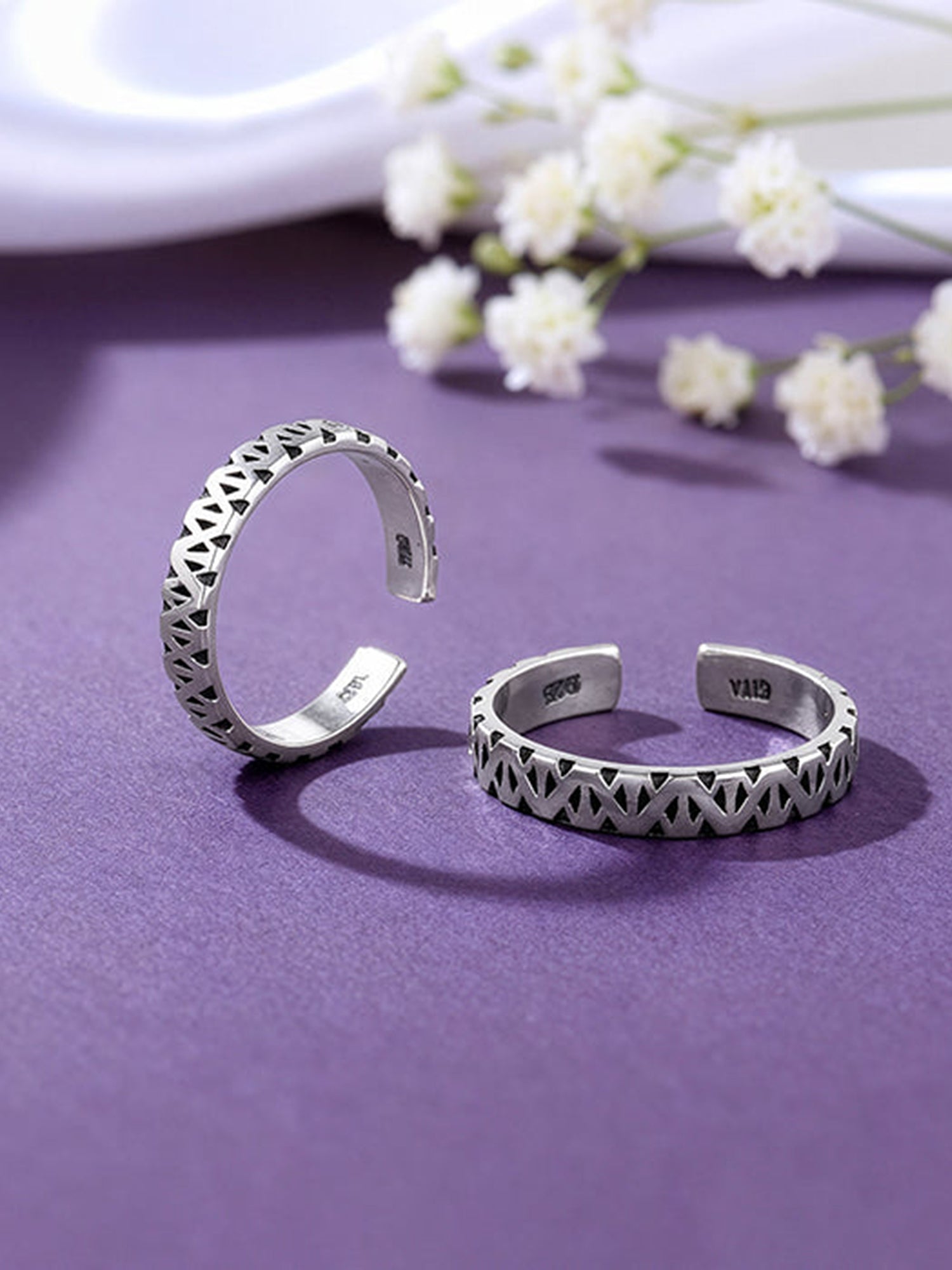 Oxidised Silver Vanshika Toe Rings