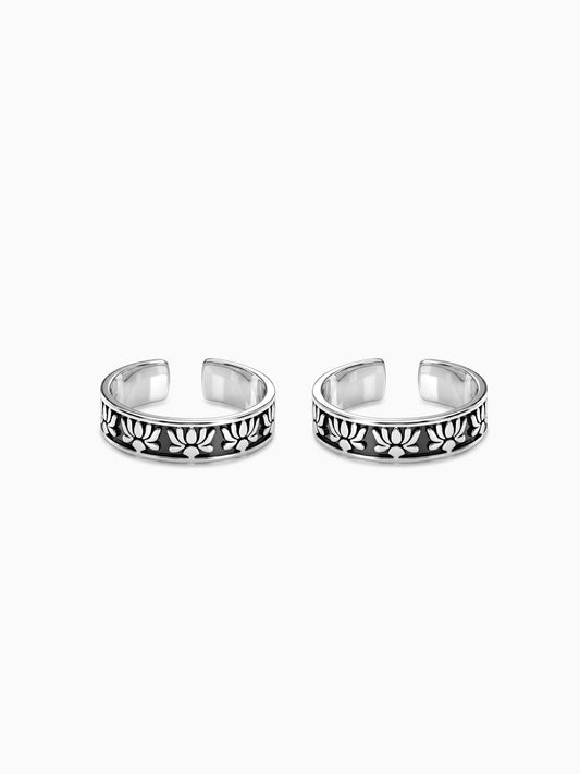 Oxidised Silver Alina Toe Rings