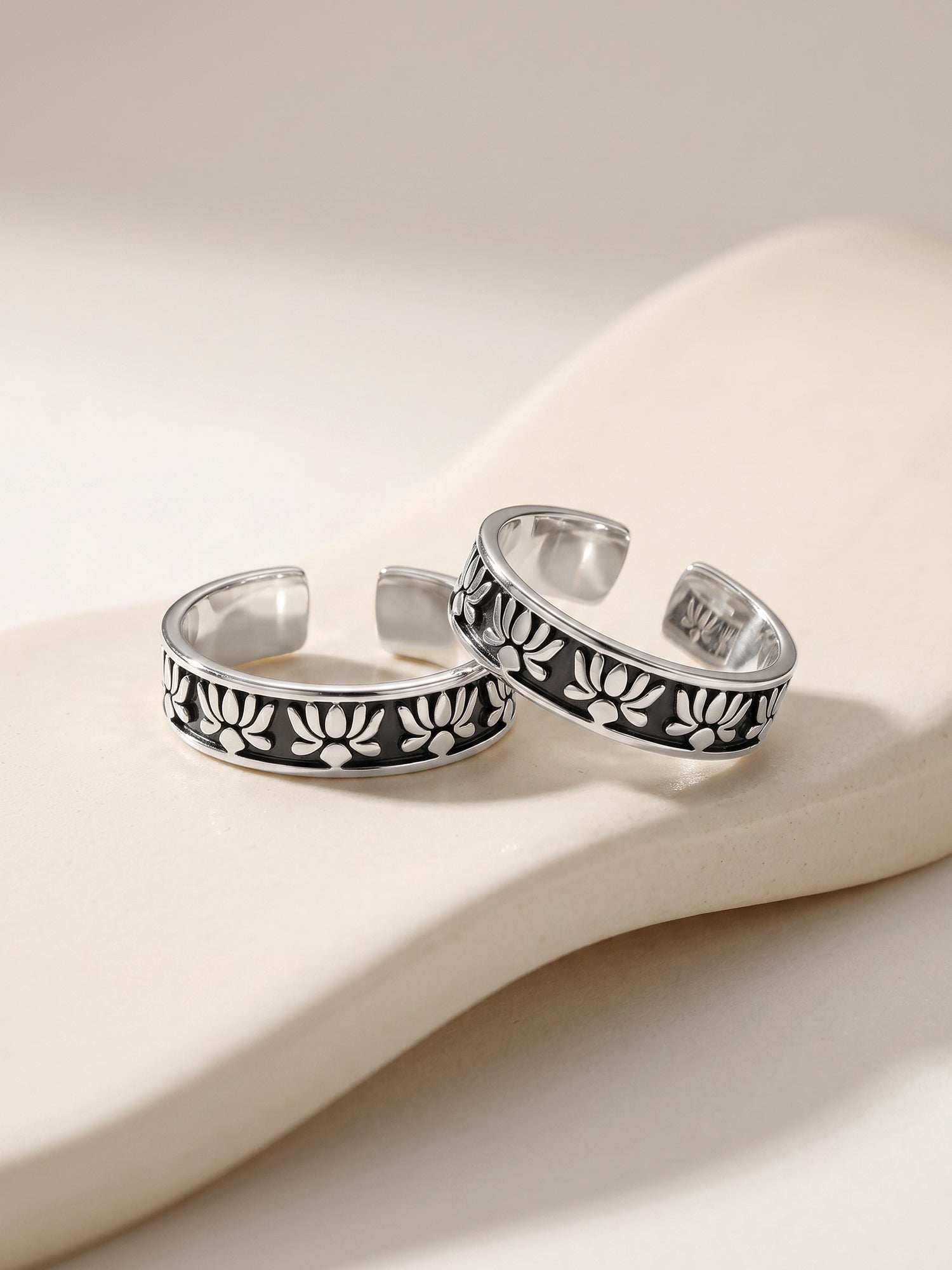 Oxidised Silver Alina Toe Rings