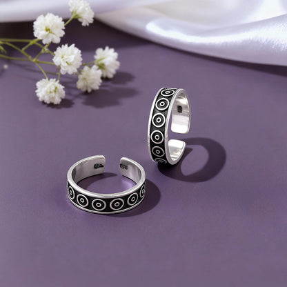 Oxidised Silver Ishani Toe Rings