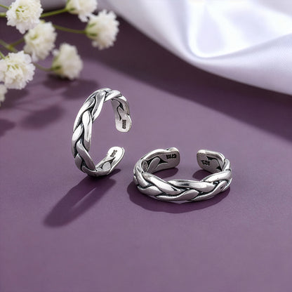 Oxidised Silver Aahana Toe Rings