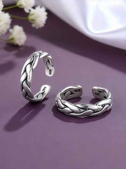 Oxidised Silver Aahana Toe Rings
