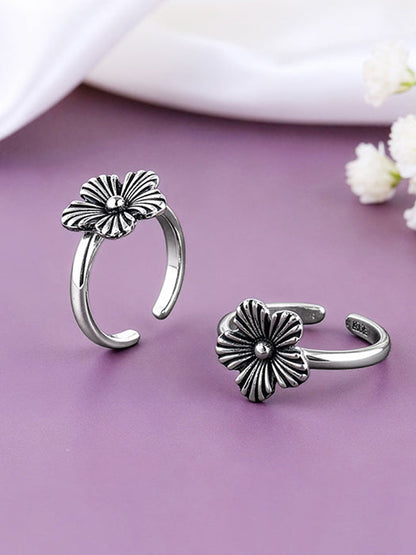 Oxidised Silver Yatika Toe Rings