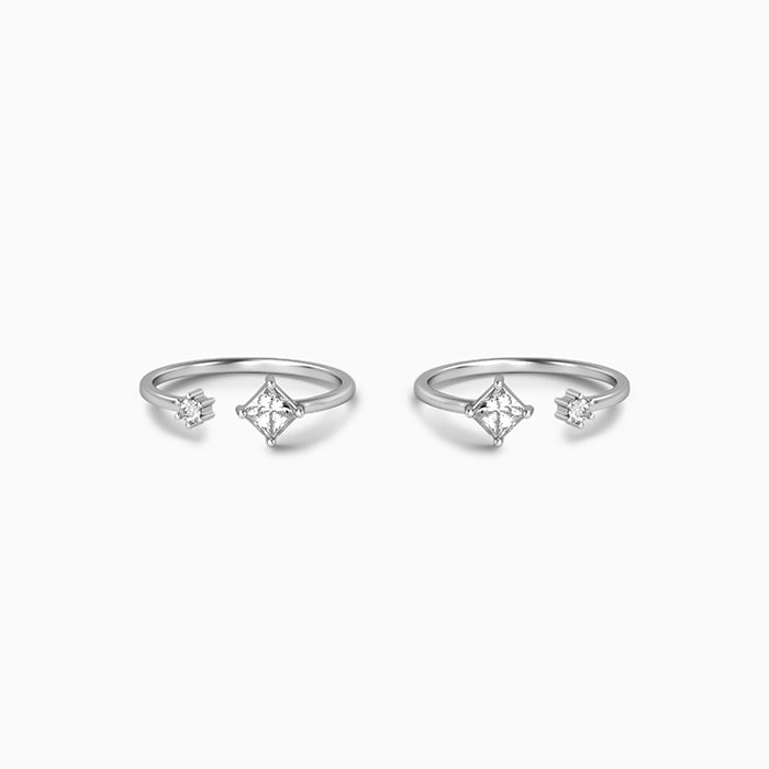 Silver Frostwink Toe Rings