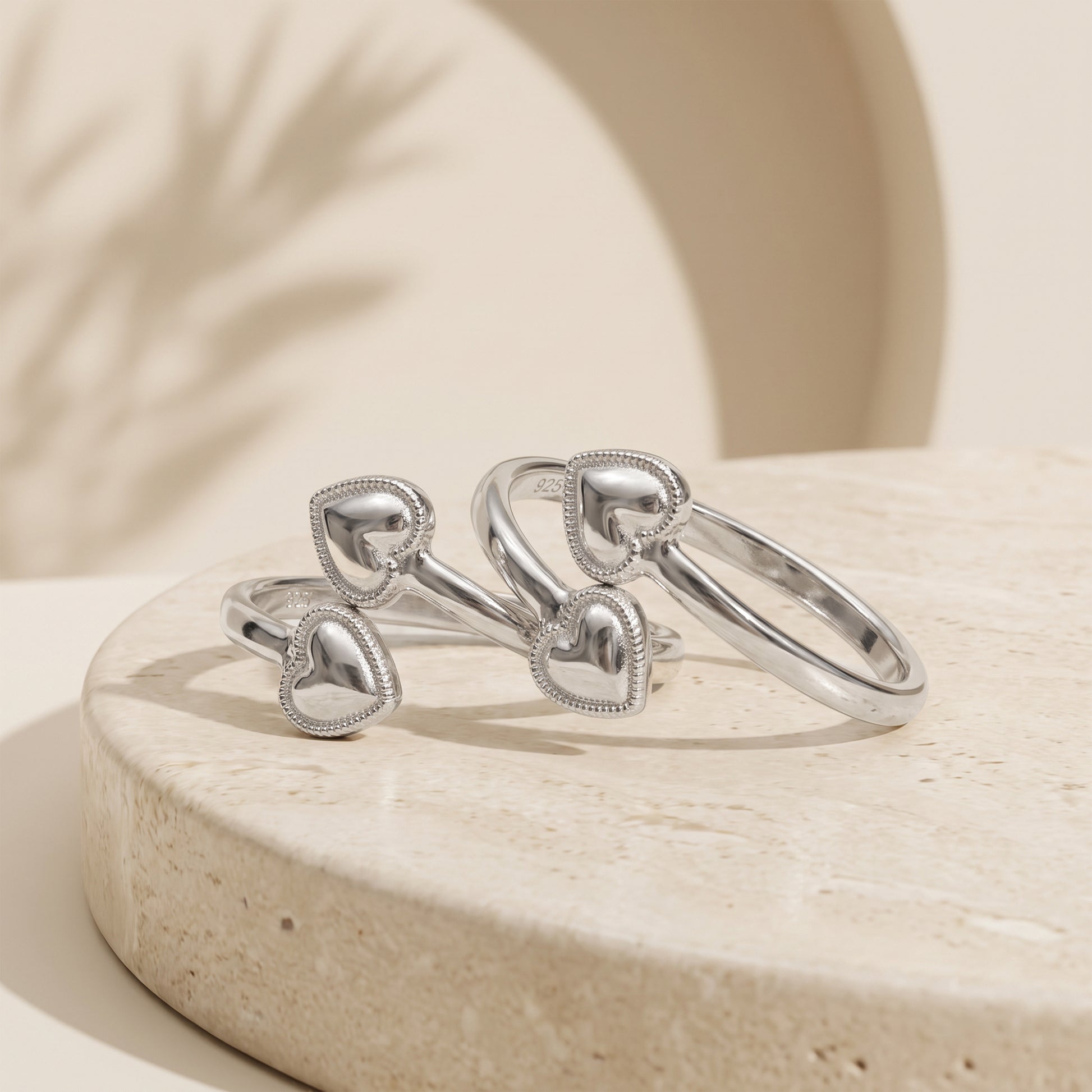 Silver Cordelia Heart Toe Rings