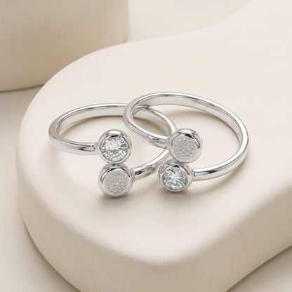 Silver Ismeria Open Toe Rings
