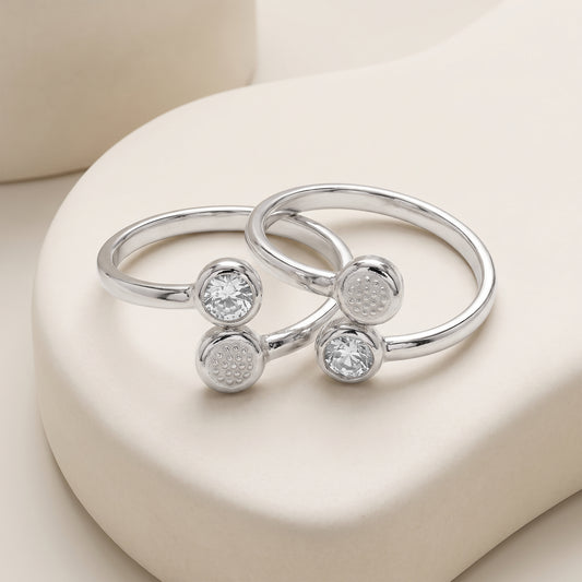 Silver Ismeria Open Toe Rings