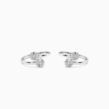 Silver Celandine Botanical Toe Rings