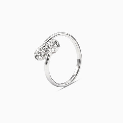 Silver Celandine Botanical Toe Rings