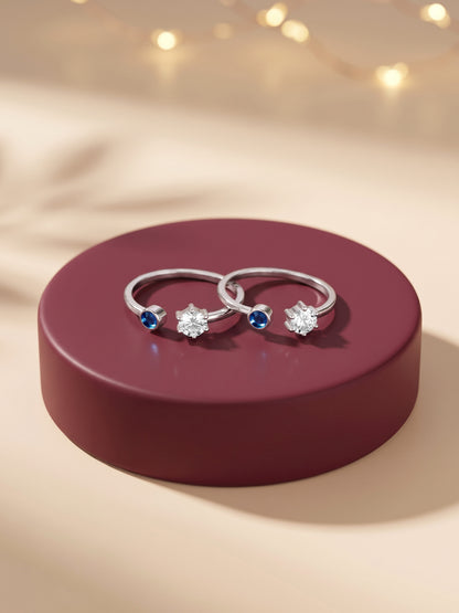 Silver Neel Tara Toe Rings