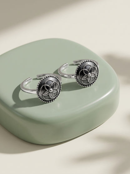 Oxidised Silver Madhumalti Toe Rings