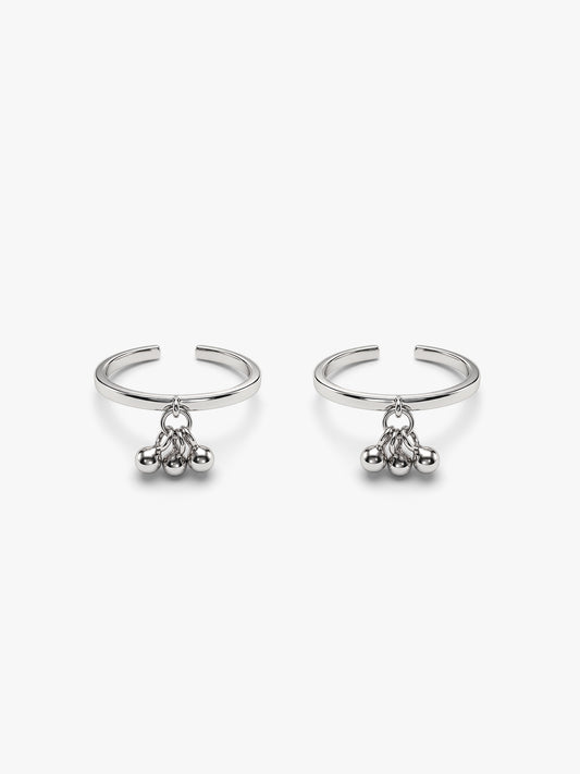 Oxidised Silver Ishwari Toe Rings