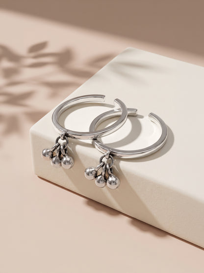 Oxidised Silver Ishwari Toe Rings