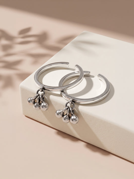 Oxidised Silver Ishwari Toe Rings